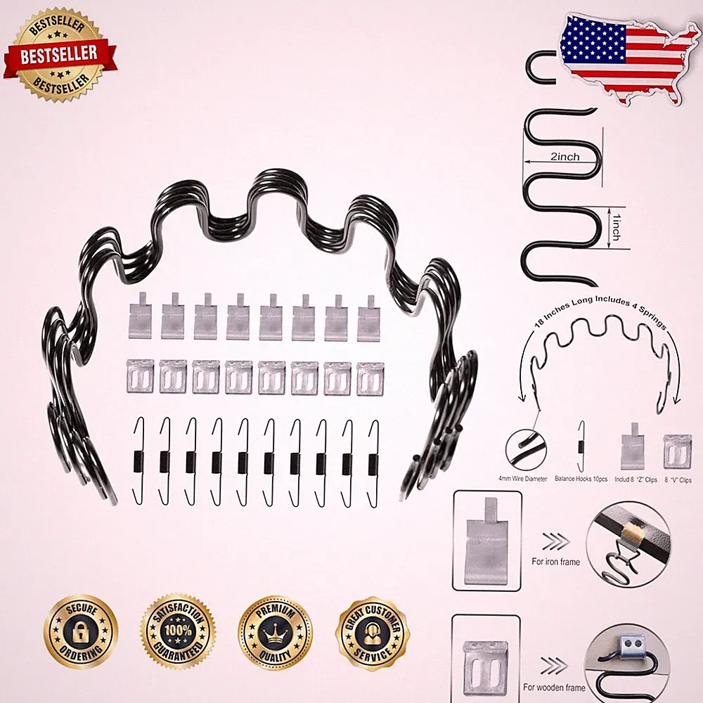 Heavy Duty 18" Furniture Spring Kit for Sofa & Recliner - Continuous Back Rep...